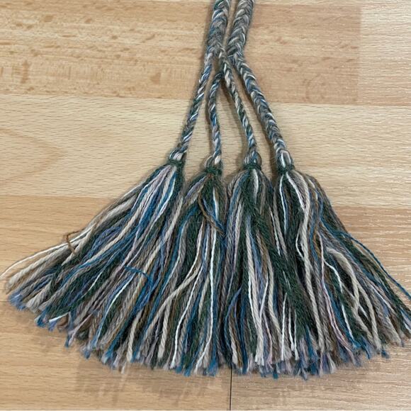 Classic Alpaca Patterned Knit Pom Pom Alpaca Hat Ear Flaps and Fringes Green - Picture 3 of 6